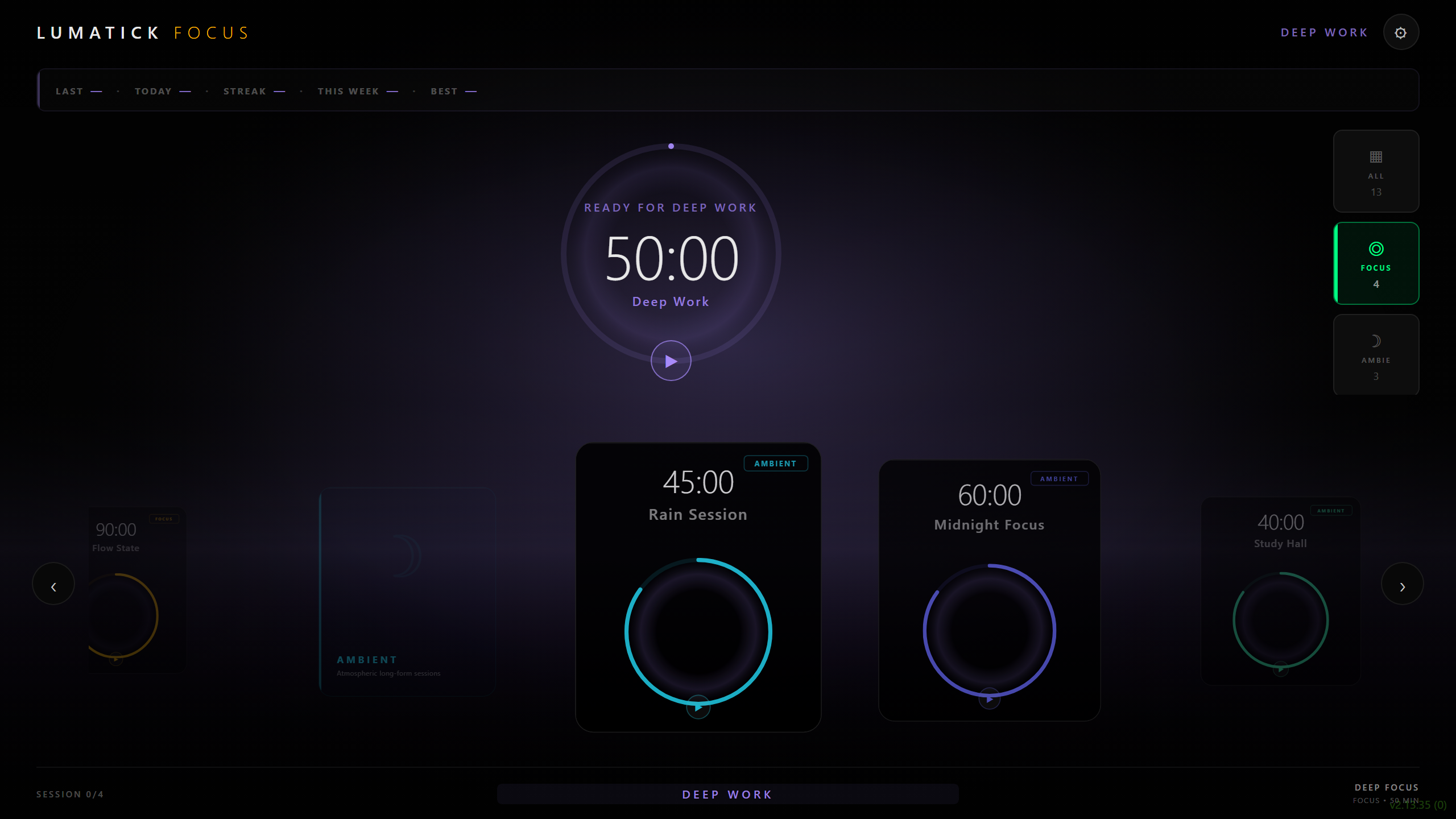 LumaTick Focus ambient environment